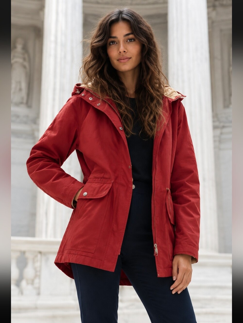 CASUAL CORNER LADIES PURE COTTON REVERSIBLE  HOODED JACKET Size La…